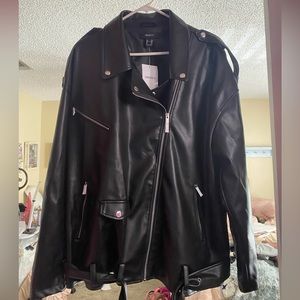 Forever 21 faux leather moto jacket size 3x